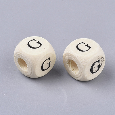 Printed Natural Wood Beads WOOD-T026-001G-1