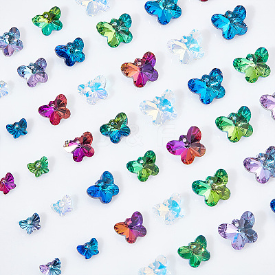 60Pcs 15 Style Facted Glass Pendants GLAA-GA0001-61-1
