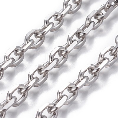 Non-Tarnish 3.28 Feet 304 Stainless Steel Cable Chains X-CHS-P007-27P-02-1