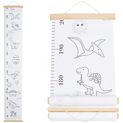 Dinosaur Pattern Removable Height Chart for Kids AJEW-WH0165-72B-1