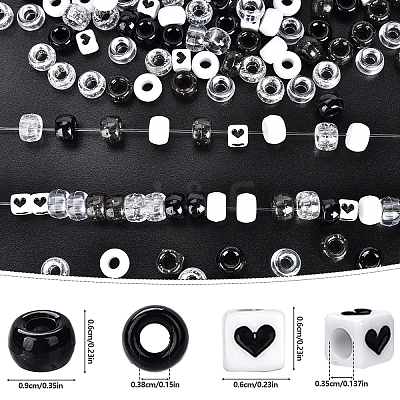 720Pcs 6 Styles Opaque Plastic Beads KY-YW0001-82-1