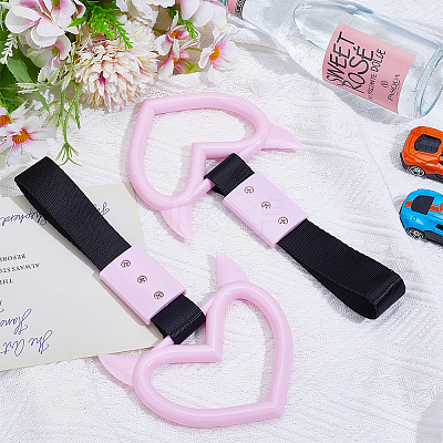 2Pcs ABS Plastic Devil Heart Rear Bumper Warning Handle Ring HJEW-SP0001-51A-1