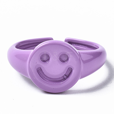 Spray Painted Brass Cuff Rings RJEW-S044-151-1