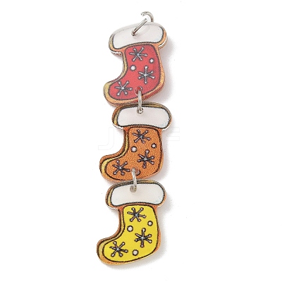Christmas Printed Acrylic Big Pendants MACR-F086-03C-1