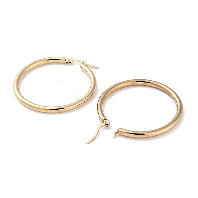 Ring 304 Stainless Steel Hoop Earrings for Women Men EJEW-B049-01E-G-1