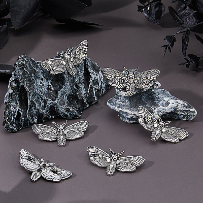 6Pcs Gothic Alloy Lapel Pins for Backpack Clothes JEWB-FH0002-83AS-1
