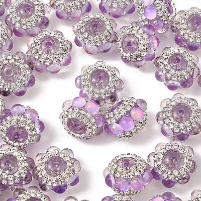 Sparkling Acrylic Rhinestone Round Beads OACR-NH0002-01B-07-1