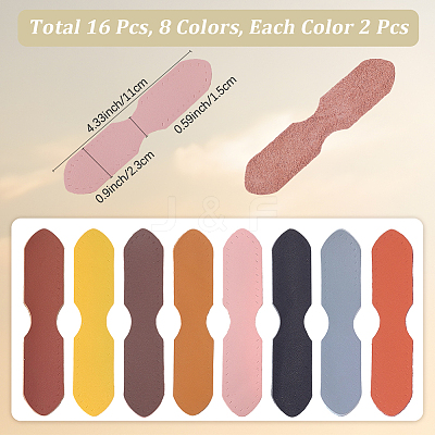 8 Bags 8 Colors Cowhide Purse Suspension Clasps Bag Strap Connector Fabric PURS-CL0001-04B-1