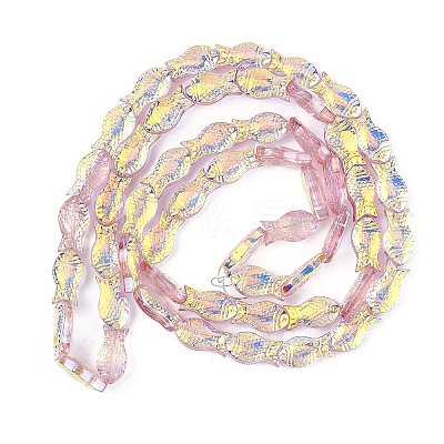 1 Strand Transparency Electroplate Glass Beads Strands GLAA-YW0004-90E-1