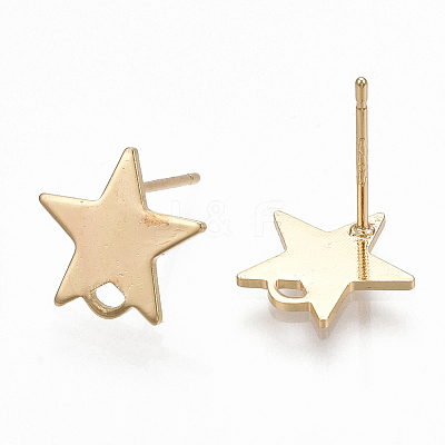 Brass Stud Earring Findings X-KK-S348-352-1