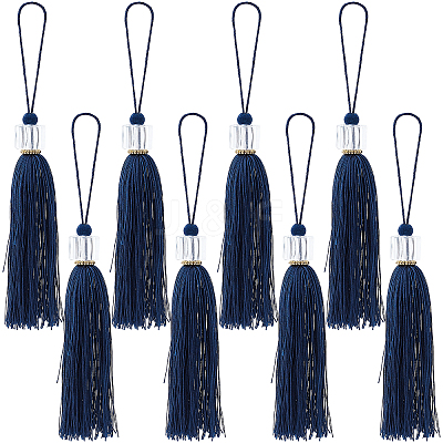 8Pcs Polyester Tassel Pendant Decorations AJEW-GF0004-66C-1