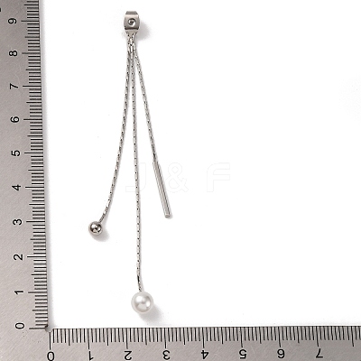 Brass with ABS Plastic Imitation Pearl Charm Ear Nuts KK-G510-11P-1