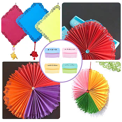 4Pcs 4 Colors Plastic Paper Craft Hole Punches TOOL-FG0001-09-1