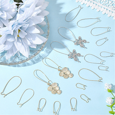 80Pcs 8 Styles Brass Hoop Earring Findings FIND-BBC0004-67-1