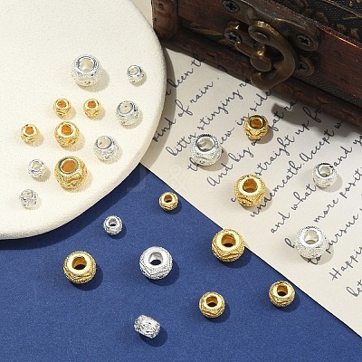 9Pcs 3 Styles Brass Micro Pave Clear Cubic Zirconia Beads KK-YW0004-43G-1