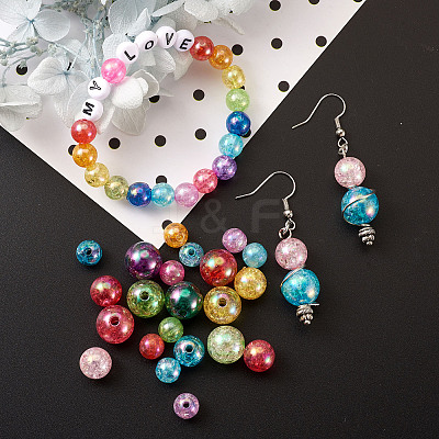 Transparent Crackle Acrylic Beads CACR-TA0001-03-1