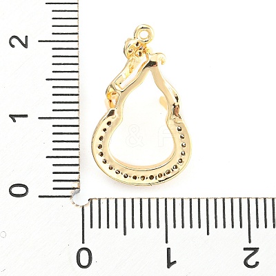 Brass Micro Pave Clear Cubic Zirconia Pendant Cabochon Settings LS-KK-Q794-02B-G-1
