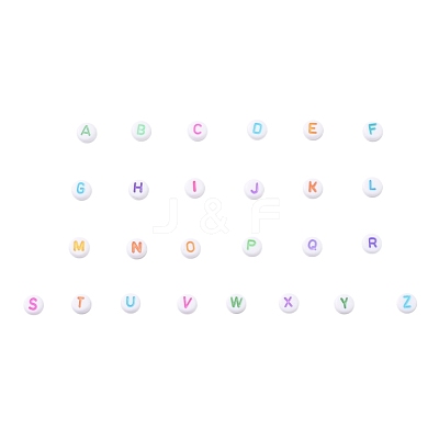 Alphabet Acrylic Beads OACR-X0006-21-1
