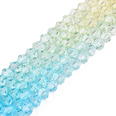 Gradient Color Baking Paint Glass Bead Strands DGLA-A039-T4mm-A012-1