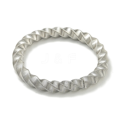 Non-Tarnish Adjustable 304 Stainless Steel Twist Spring Wire Bracelets BJEW-H617-11P-1