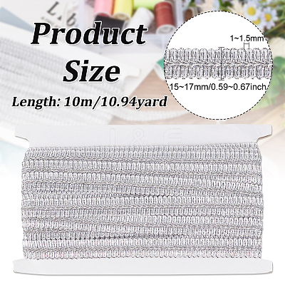 10M Polyester Centipede Lace Ribbons OCOR-WH0070-73A-1
