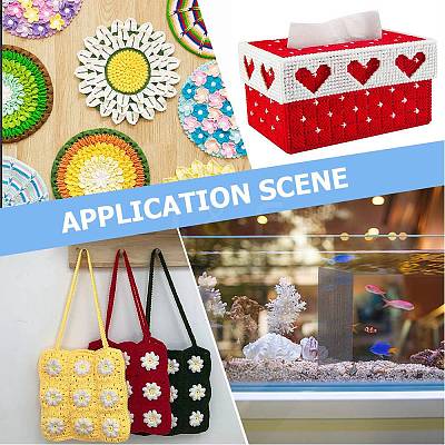 4 Sheets Rectangle Plastic Mesh Canvas Sheets DIY-CP0012-72B-1