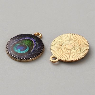 Printed Alloy Enamel Pendants FIND-WH0148-418A-1