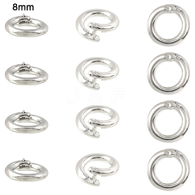 10Pcs Brass Locking Jump Rings KK-YW0003-96B-P-1