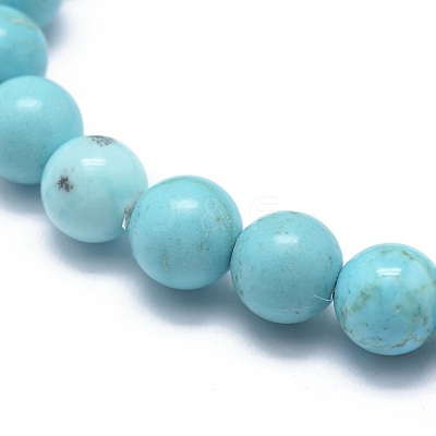 Natural Howlite Bead Stretch Bracelets X-BJEW-K212-A-011-1