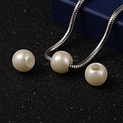 ABS Plastic Imitation Pearl European Beads MACR-R530-12mm-A41-1