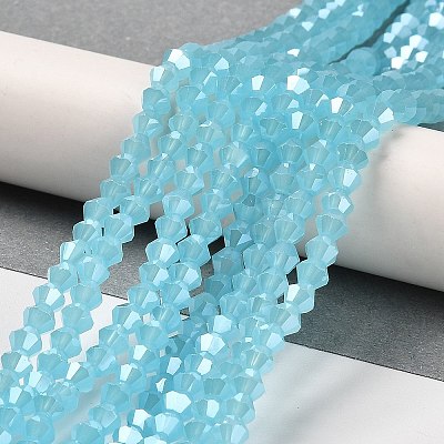 Imitation Jade Electroplate Glass Beads Strands EGLA-F029-J4mm-A03-1