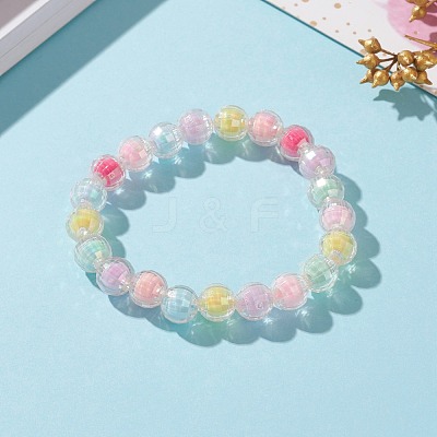 Transparent Acrylic Beads Stretch Bracelets for Kids BJEW-JB05863-1