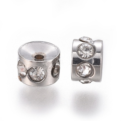 304 Stainless Steel Crystal Rhinestone Beads STAS-E474-54A-P-1
