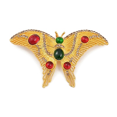 Retro Alloy Rhinestones Butterfly Brooches JEWB-S022-10A-1