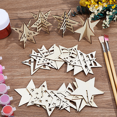 4 Styles Christmas Theme Unfinished Wood Solid Display Decorations DJEW-WH20002-21B-1