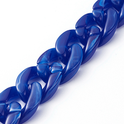 Handmade Acrylic Curb Chains AJEW-JB00679-06-1