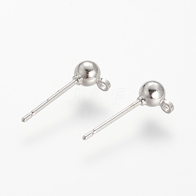 Brass Stud Earring Findings KK-T014-66P-1