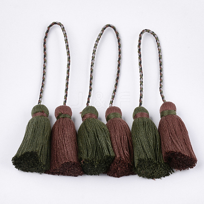 Polycotton(Polyester Cotton) Tassel Big Pendant Decorations FIND-S302-01W-1
