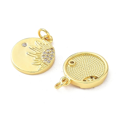 Brass Micro Pave Cubic Zirconia Pendants KK-I381-03G-1