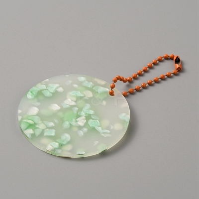 Translucent Acrylic Disc Pendant Keychain KEYC-WH0027-85D-01-1