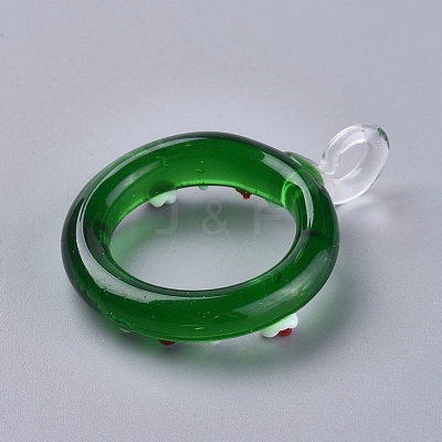 Christmas Handmade Lampwork Big Pendants LAMP-G141-08-1