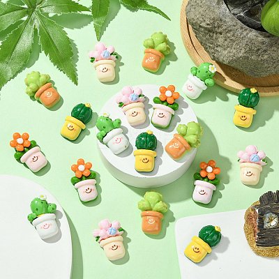 50Pcs 5 Styles Opaque Resin Decoden Cabochons RESI-CJ0003-88-1