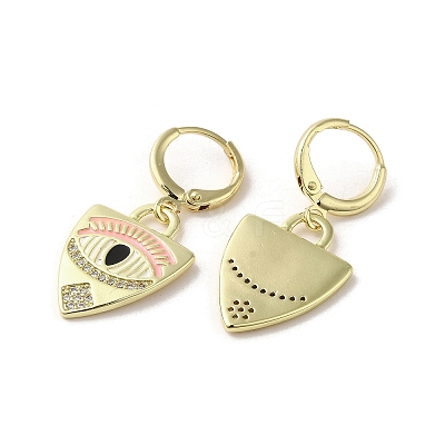 Horse Eye Golden Brass Dangle Leverback Earrings EJEW-Q797-24G-01-1