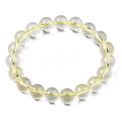 Natural Citrine Beaded Stretch Bracelets BJEW-Q692-48-10mm-1