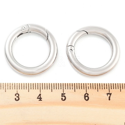 Non-Tarnish 304 Stainless Steel Spring Gate Rings X-STAS-Q032-1B-1