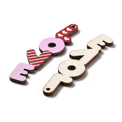 Single Face Printed Wood Big Pendants WOOD-B008-08-1