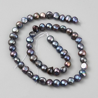 Dyed Natural Cultured Freshwater Pearl Beads Strands PEAR-WH0004-12-1