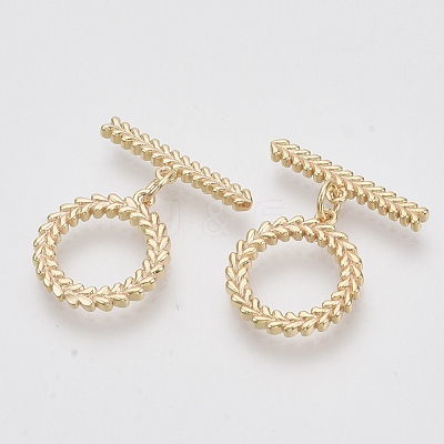 Brass Toggle Clasps X-KK-N216-43-1