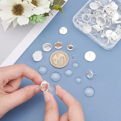 104Pcs DIY 304 Stainless Steel Stud Earring Making Kits DIY-UN0002-50S-1