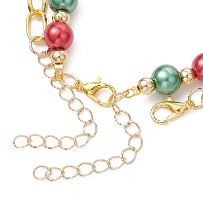 5Pcs 5 Styles Christmas Alloy Enamel Multi-strand Bracelets for Women BJEW-JB12079-1